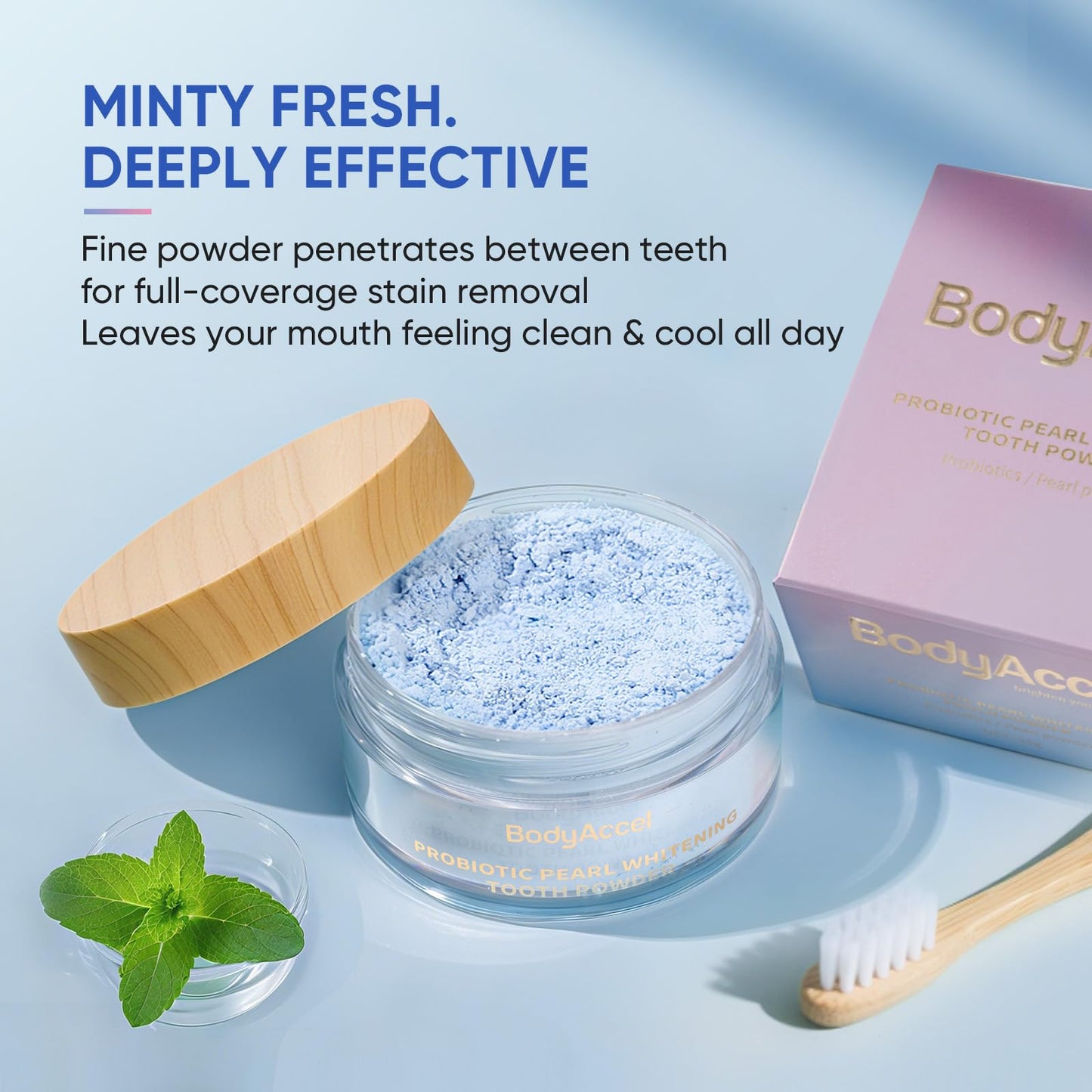 BodyAccel Probiotic Pearl Teeth Whitening Powder – Fluoride-Free, Coffee & Tea Stain Removal