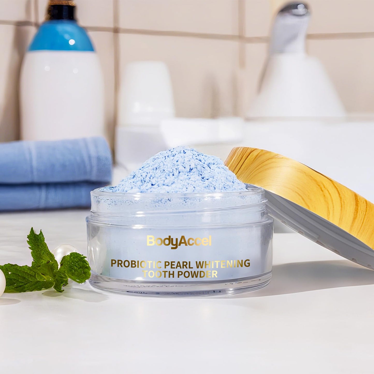 BodyAccel Probiotic Pearl Teeth Whitening Powder – Fluoride-Free, Coffee & Tea Stain Removal