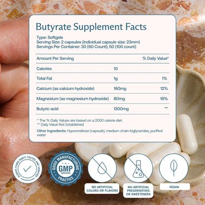 BodyBio Butyrate Postbiotic for Gut Health & Digestive Support | Calcium & Magnesium BritishVita | Premium UK Vitamins & Wellness Supplements