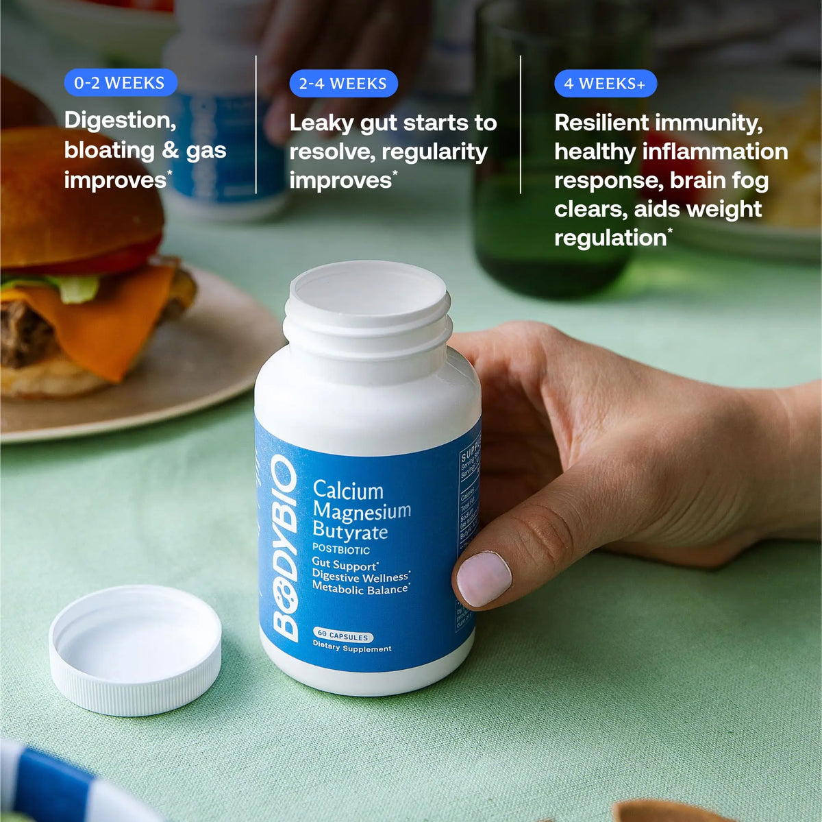 BodyBio Butyrate Postbiotic for Gut Health & Digestive Support | Calcium & Magnesium BritishVita | Premium UK Vitamins & Wellness Supplements