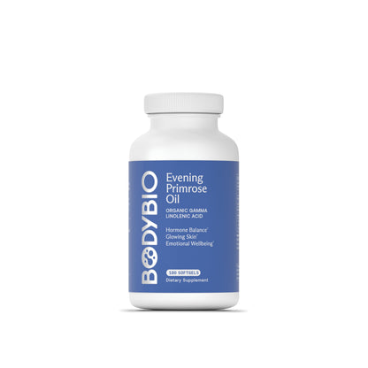 BodyBio Evening Primrose Oil – GLA for Skin & Hormone Balance | 180 Softgels