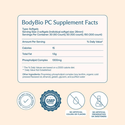 BodyBio PC | Phosphatidylcholine for Brain Health, Cognitive Support & Healthy Aging