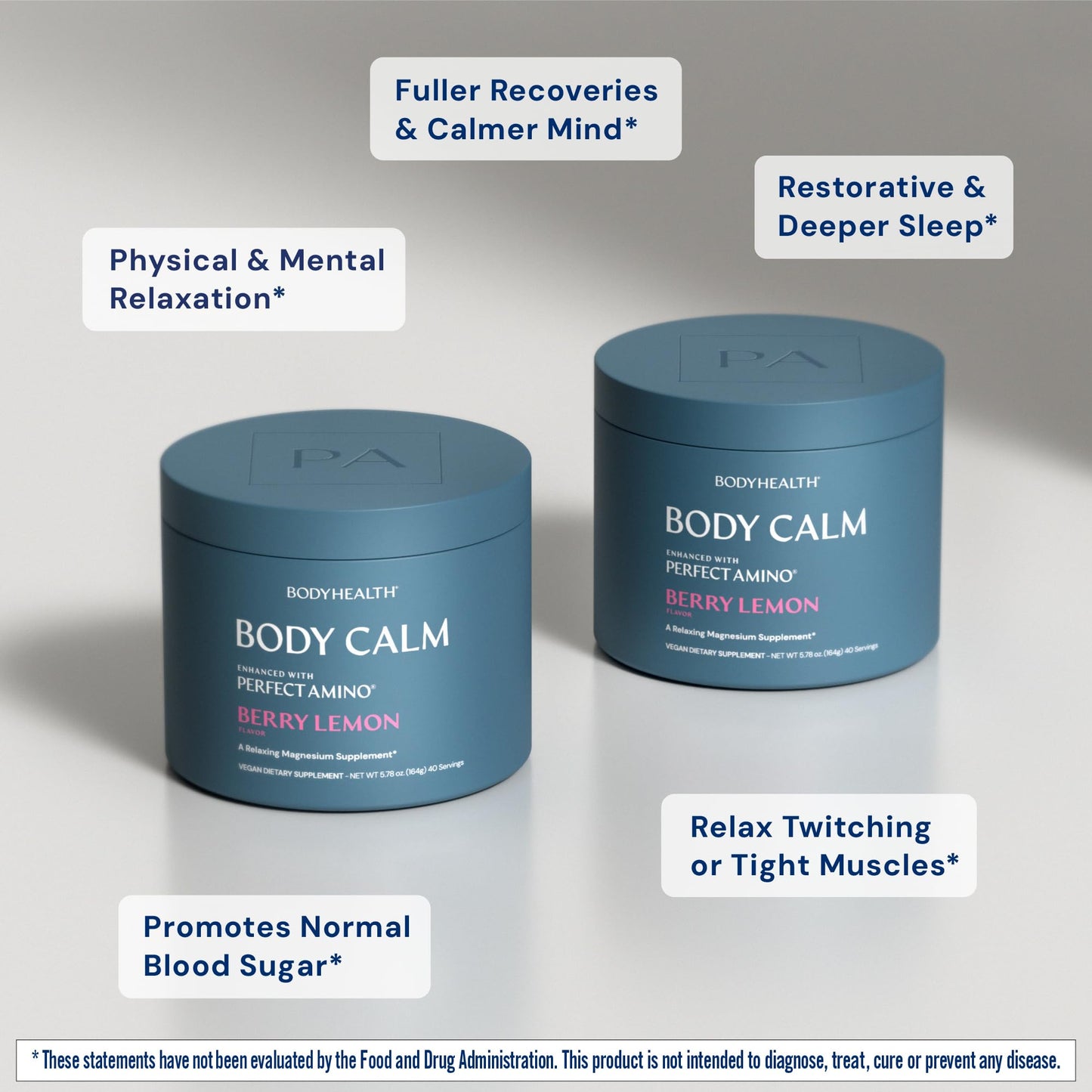 BodyHealth Body Calm Magnesium Sleep Supplement – Berry Lemon (40 Servings)