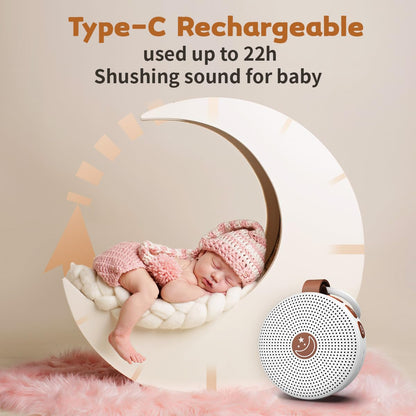 BodyHush Mini Shushing Sound Machine – Portable White Noise & Brown Noise with 30 Soothing Sounds