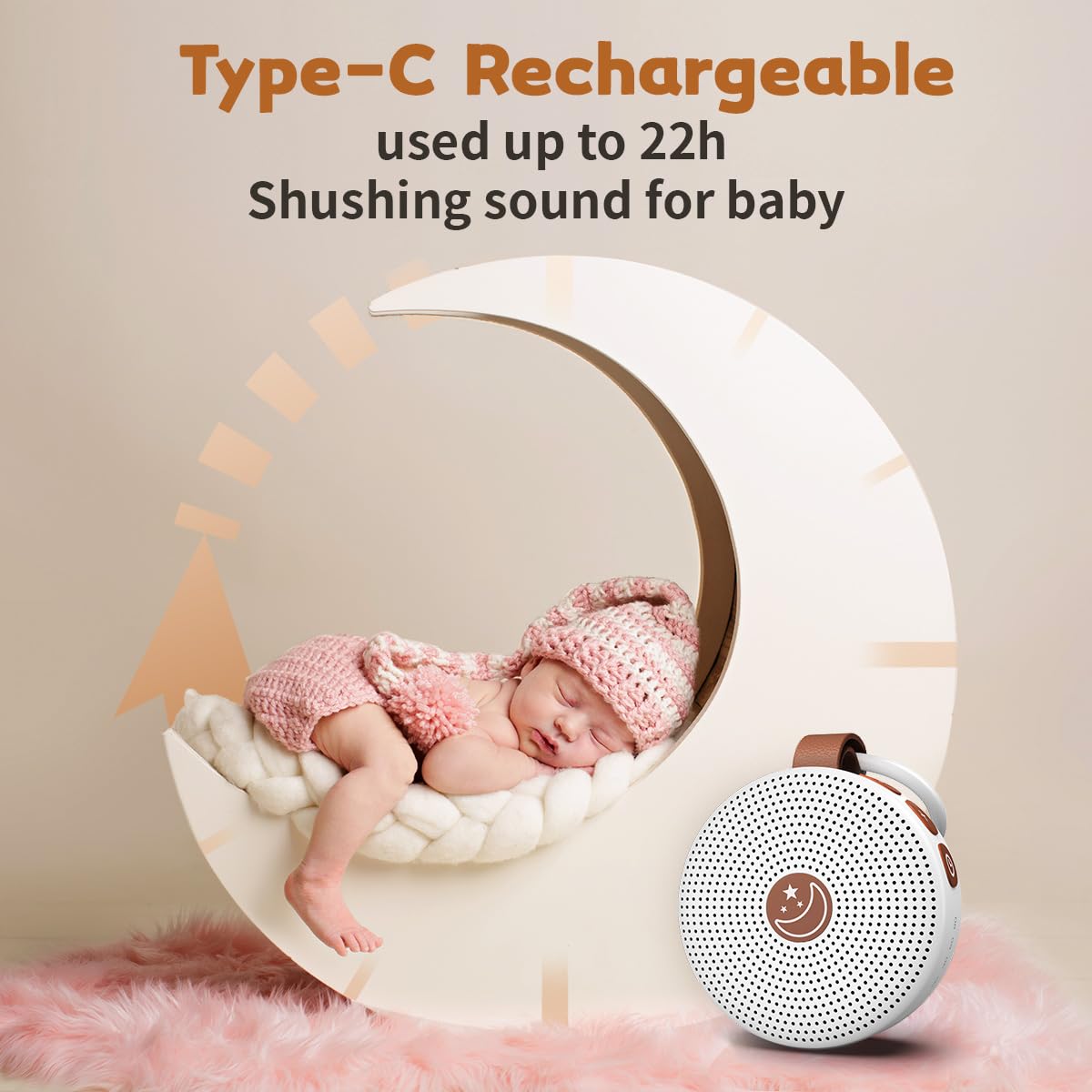 BodyHush Mini Shushing Sound Machine – Portable White Noise & Brown Noise with 30 Soothing Sounds