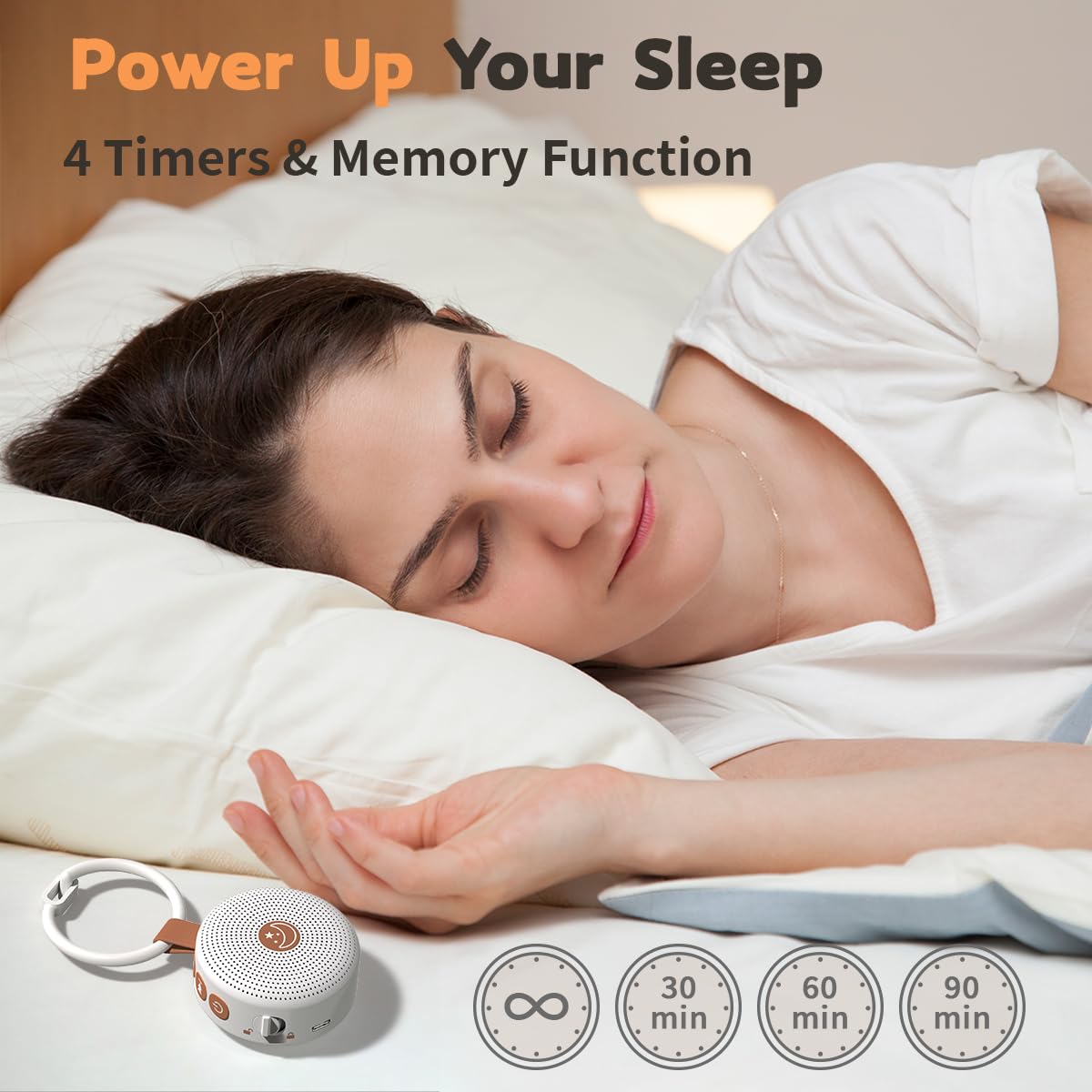 BodyHush Mini Shushing Sound Machine – Portable White Noise & Brown Noise with 30 Soothing Sounds