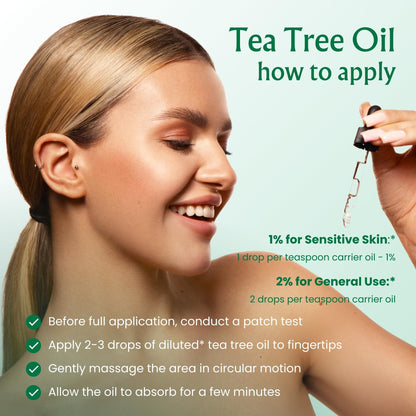 BodyJ4You Pure Tea Tree Oil – 100% Natural USDA Organic Essential Oil 1 Fl Oz