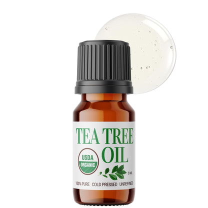 BodyJ4You Pure Tea Tree Oil - 5 ml, USDA Organic, Undiluted, Non-GMO