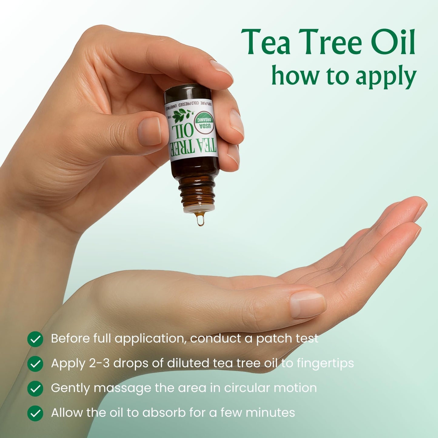 BodyJ4You Pure Tea Tree Oil - 5 ml, USDA Organic, Undiluted, Non-GMO