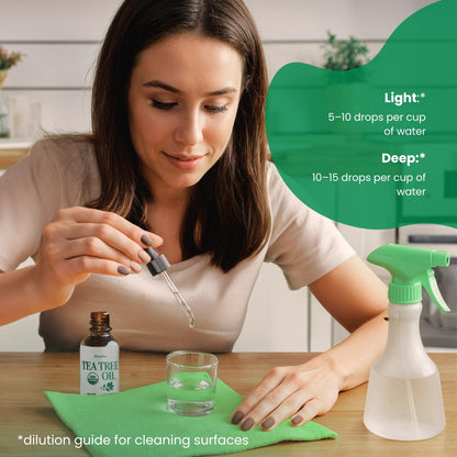 BodyJ4You Pure Tea Tree Oil – 100% Natural USDA Organic Essential Oil 1 Fl Oz
