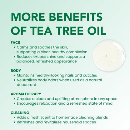 BodyJ4You Pure Tea Tree Oil – 100% Natural USDA Organic Essential Oil 1 Fl Oz