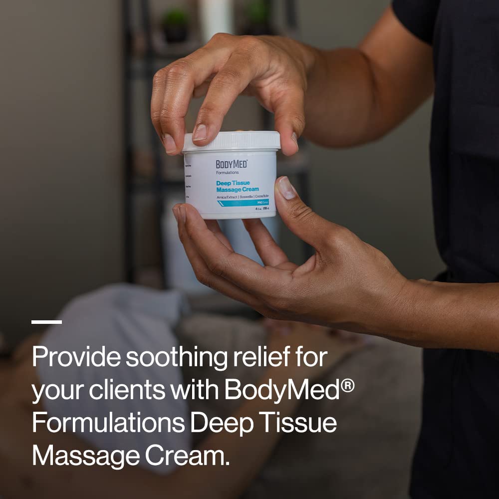 BodyMed Deep Tissue Massage Cream 4 oz – Fragrance-Free, All-Natural, Leaping Bunny Certified