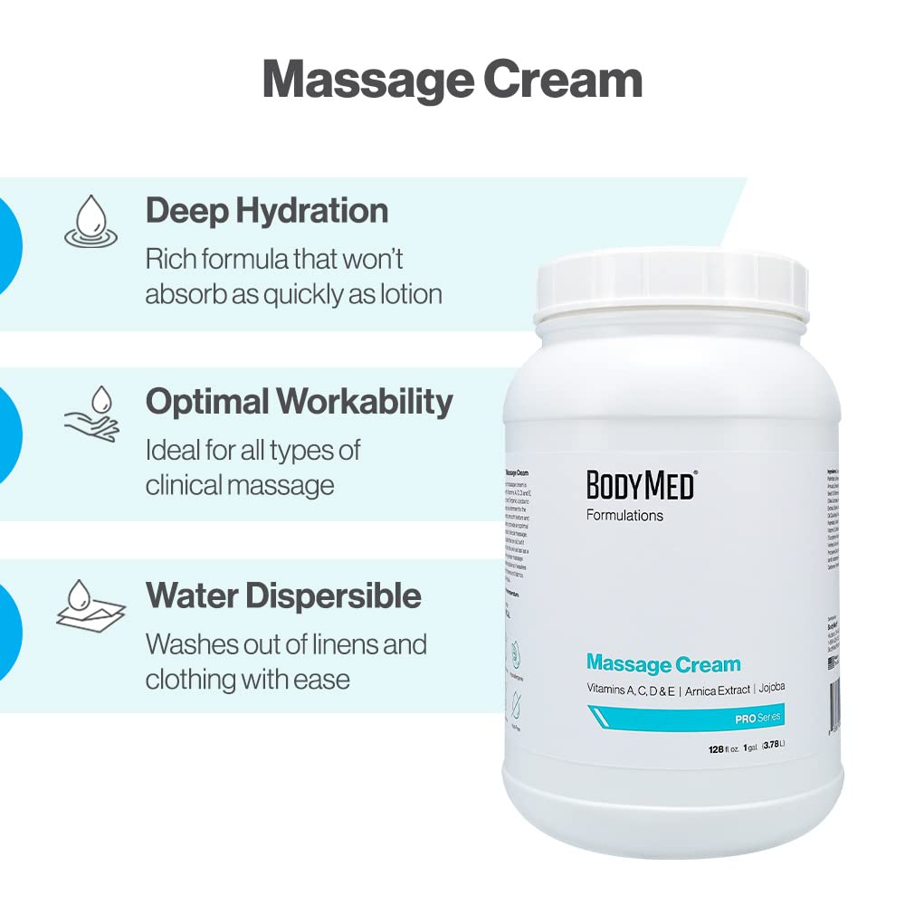 BodyMed Formulations Massage Cream 4 oz – Fragrance-Free, Arnica & Jojoba, Leaping Bunny Certified