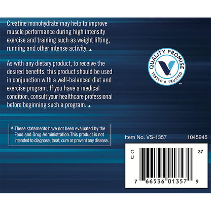 BODYTECH 100% Pure Creatine Monohydrate Powder — Micronized, Unflavored, 18 oz