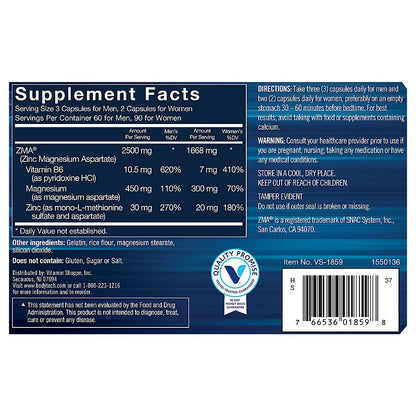 BODYTECH ZMA – Zinc, Magnesium & Vitamin B6 for Muscle Recovery, Sleep & Immunity (180 Capsules)