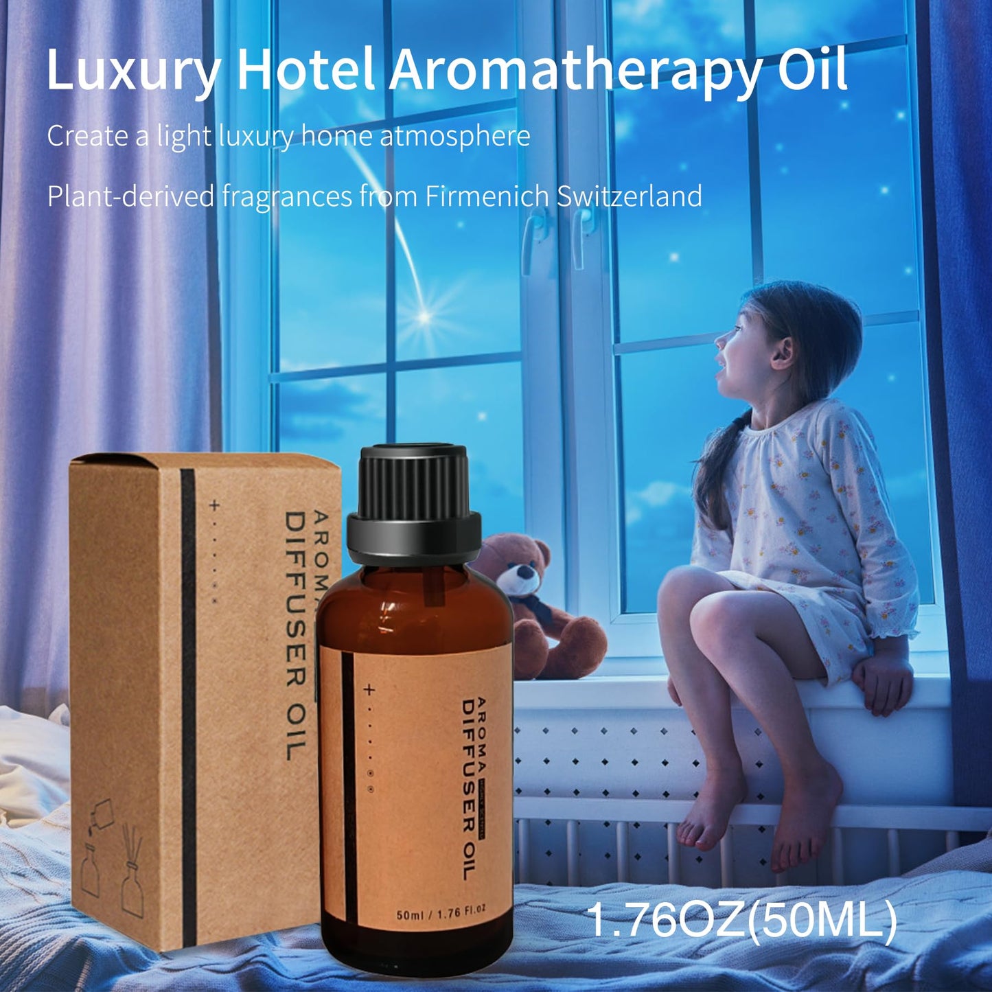 BOHOFAM 360ML Essential Oil Diffuser - Volcano & Flame Modes, 50ml Hotel Oil Included