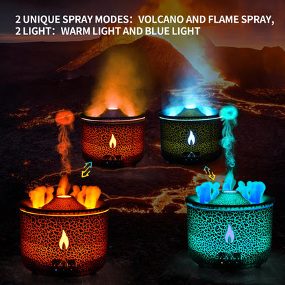 BOHOFAM Aroma Diffuser 360ML – Volcano & Flame Modes, 2 Light Colors