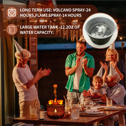 BOHOFAM Aroma Diffuser 360ML – Volcano & Flame Modes, 2 Light Colors
