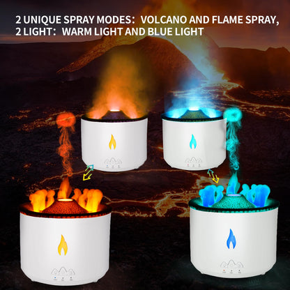 BOHOFAM 360ML Essential Oil Diffuser - Volcano & Flame Modes, 50ml Hotel Oil Included