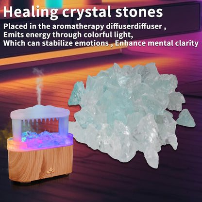 BOHOFAM Essential Oil Diffuser with Stone – Rain Cloud Humidifier, Water Drip & Air Mist, 8 RGB Lights for Home & Bedroom