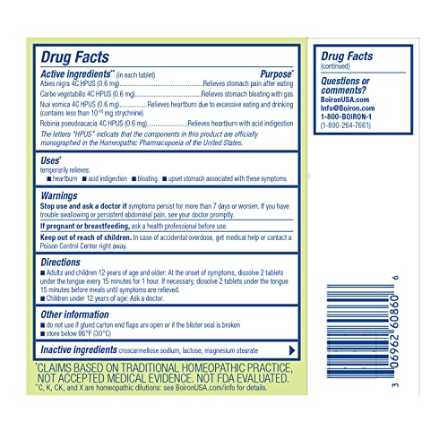 Boiron Acidil Meltaway Tablets – Quick, Water-Free Heartburn Relief (120 Count, 2-Pack)