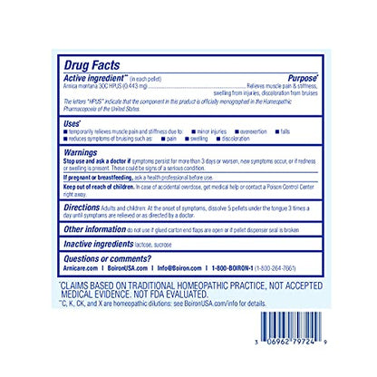 Boiron Arnica Montana 30C - Homeopathic Pain Relief, 3 Tubes (240 Pellets)