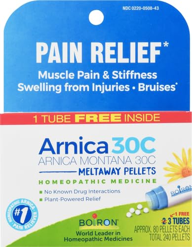 Boiron Arnica Montana 30C - Homeopathic Pain Relief, 3 Tubes (240 Pellets)