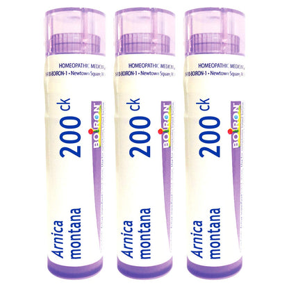 Boiron Arnica Montana 200CK – Homeopathic Muscle Pain & Stiffness Relief (Pack of 3, 240 Pellets)