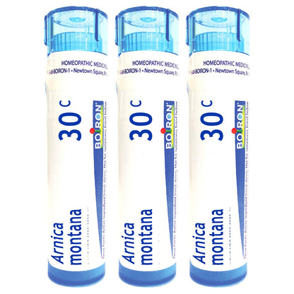 Boiron Arnica Montana 30C – Homeopathic Medicine for Muscle Pain & Stiffness (Pack of 3, 240 Pellets)
