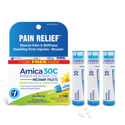 Boiron Arnica Montana 30C - Homeopathic Pain Relief, 3 Tubes (240 Pellets)