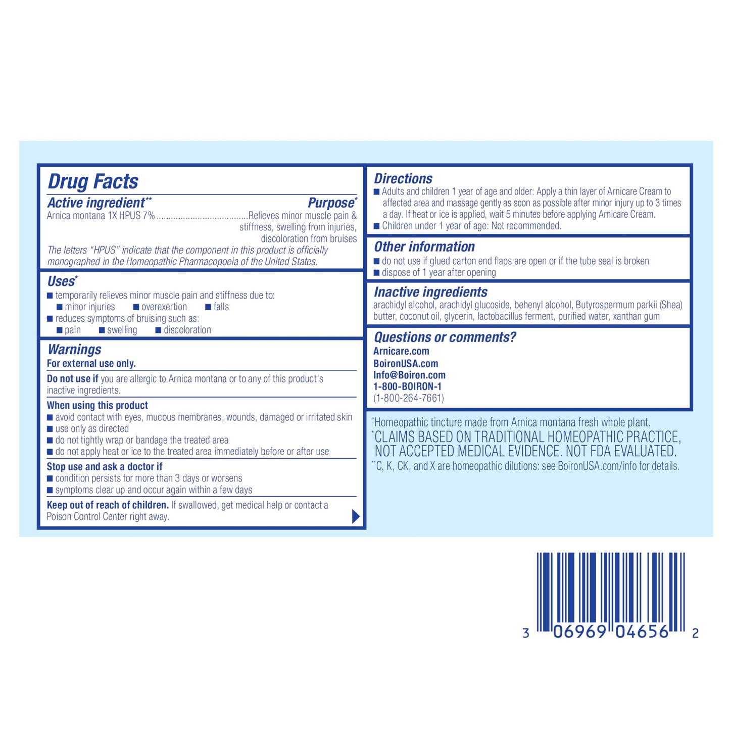 Boiron Arnicare Cream 2.5 oz – Fragrance-Free, Fast-Absorbing Topical Pain Relief for Muscle & Joint Discomfort