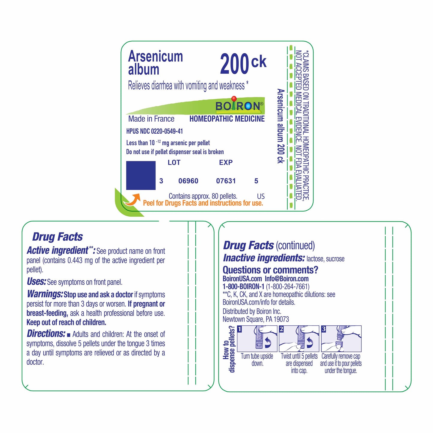 Boiron Arsenicum Album 200Ck Homeopathic Medicine for Diarrhea - 80 Pellets