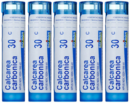Boiron Calcarea Carbonica 30C Pellets – 80 Count Tubes (Pack of 5) | Homeopathic Medicine Made in France