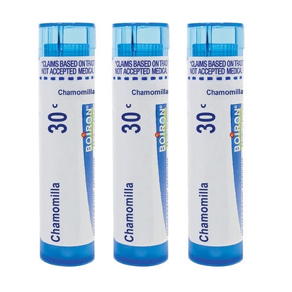 Boiron Chamomilla 30C - Teething Relief & Irritability (Pack of 3, 240 Pellets)