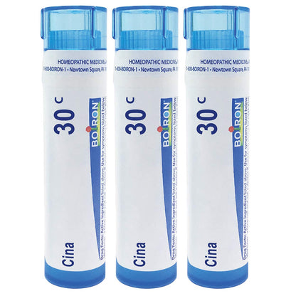 Boiron Cina 30C Homeopathic Medicine for Nervousness, Irritability, Sleeplessness in Children - Pack of 3 (240 Pellets)