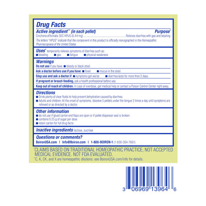 Boiron Cinchona 30C Homeopathic Diarrhea Relief – 3 Tubes, 240 Pellets