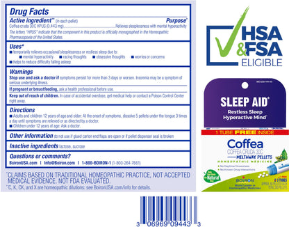Boiron Coffea Cruda 30C – 9 Blue Tubes Sleep Aid for Restless Sleep