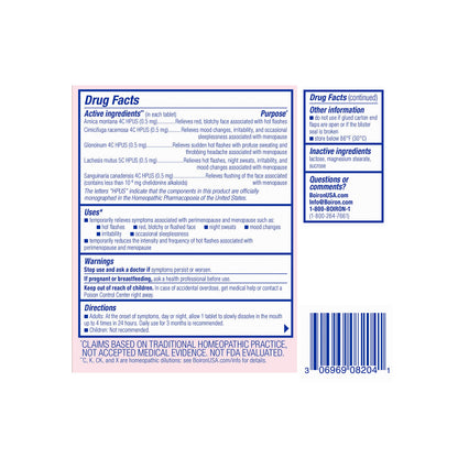Boiron Cyclease Menopause Tablets – Hot Flashes, Night Sweats & Mood Support, 60 Count