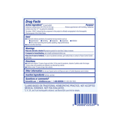 Boiron Gelsemium 30C Homeopathic – Stress Relief & Stage Fright (240 Pellets, 3 Count)