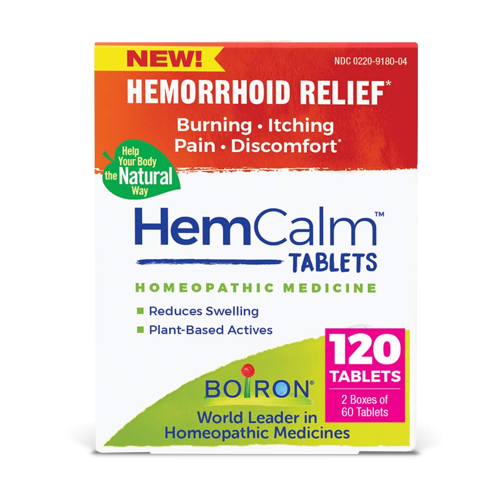 Boiron HemCalm Meltaway Tablets - Hemorrhoid Relief, 120 Count (Pack of 2)