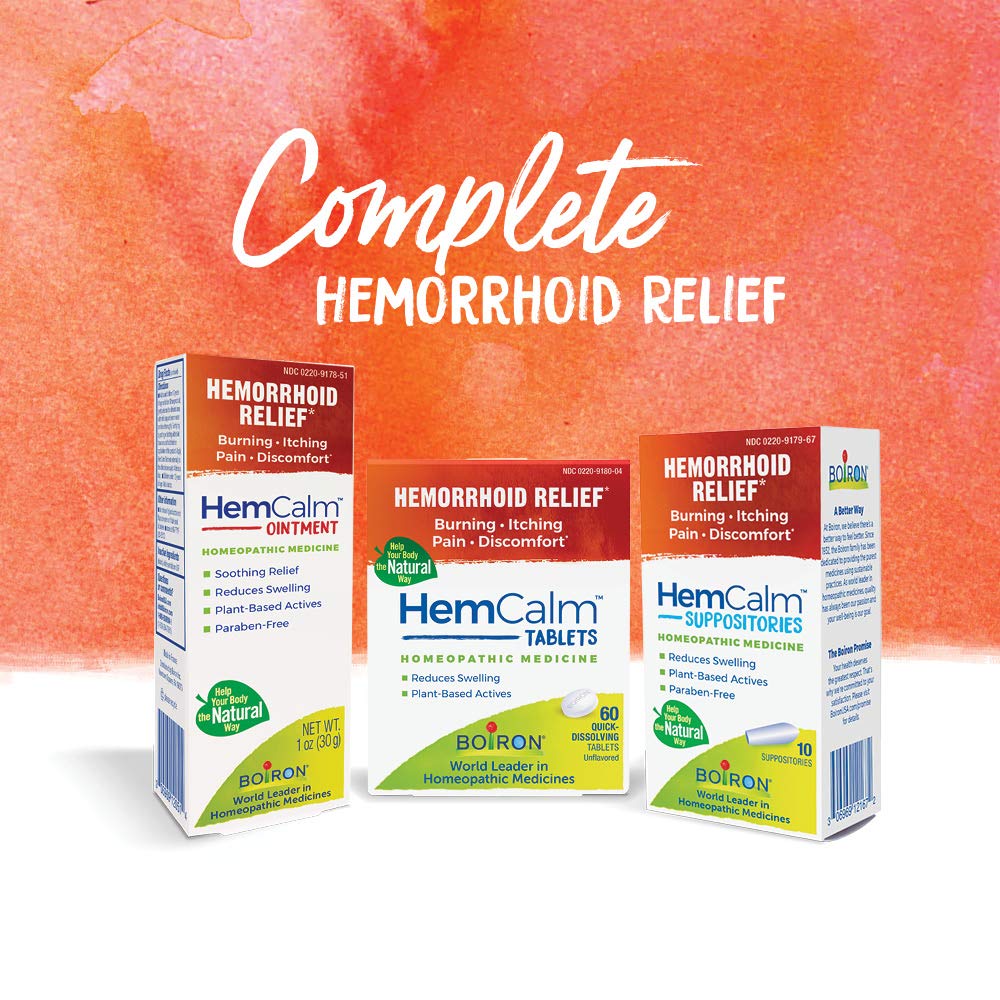 Boiron HemCalm Meltaway Tablets - Hemorrhoid Relief, 120 Count (Pack of 2)