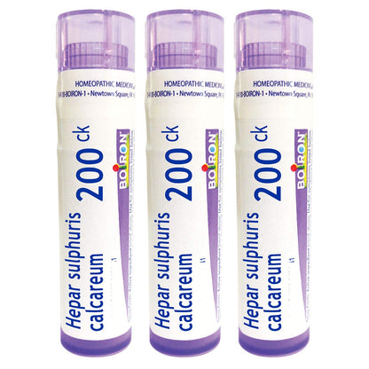 Boiron Hepar Sulphuris Calcareum 200CK Homeopathic Medicine for Painful and Hoarse Dry Cough – Pack of 3 (240 Pellets)