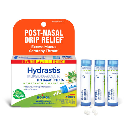 Boiron Hydrastis Canadensis 6C Homeopathic Medicine – Post-Nasal Drip Relief (240 Pellets)