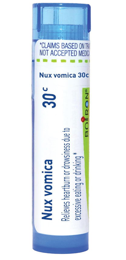 Boiron Nux Vomica 30C (80 Pellets) — Heartburn & Drowsiness Relief
