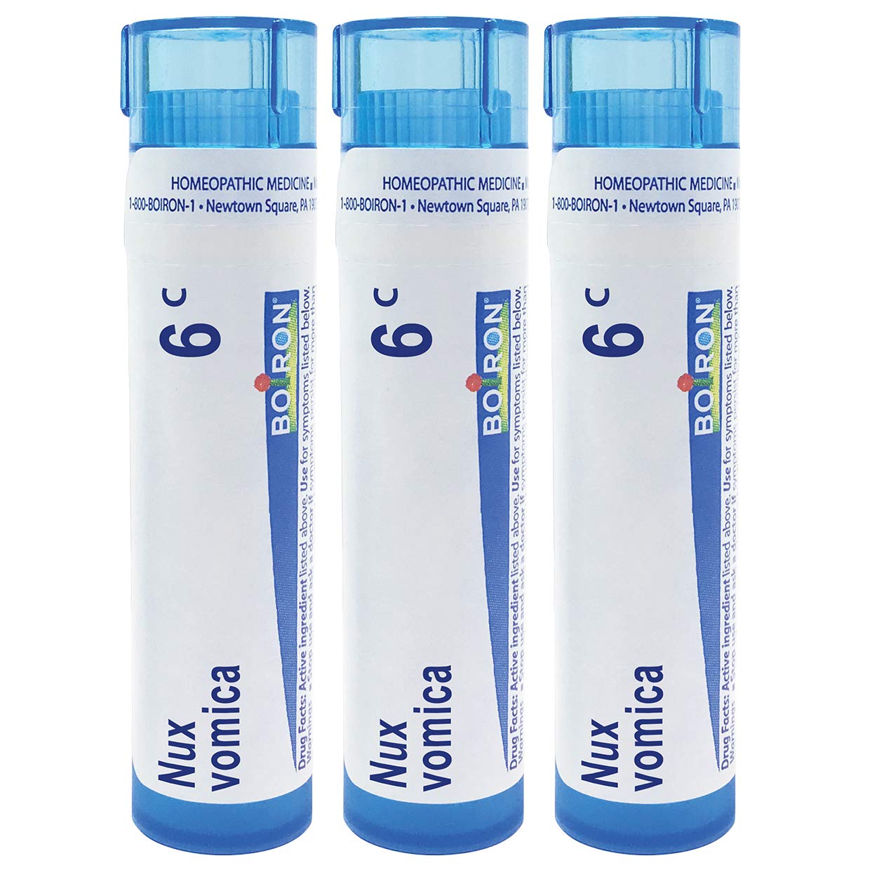 Boiron Nux Vomica 6C Homeopathic Remedy – Heartburn or Drowsiness (Pack of 3, 240 Pellets)