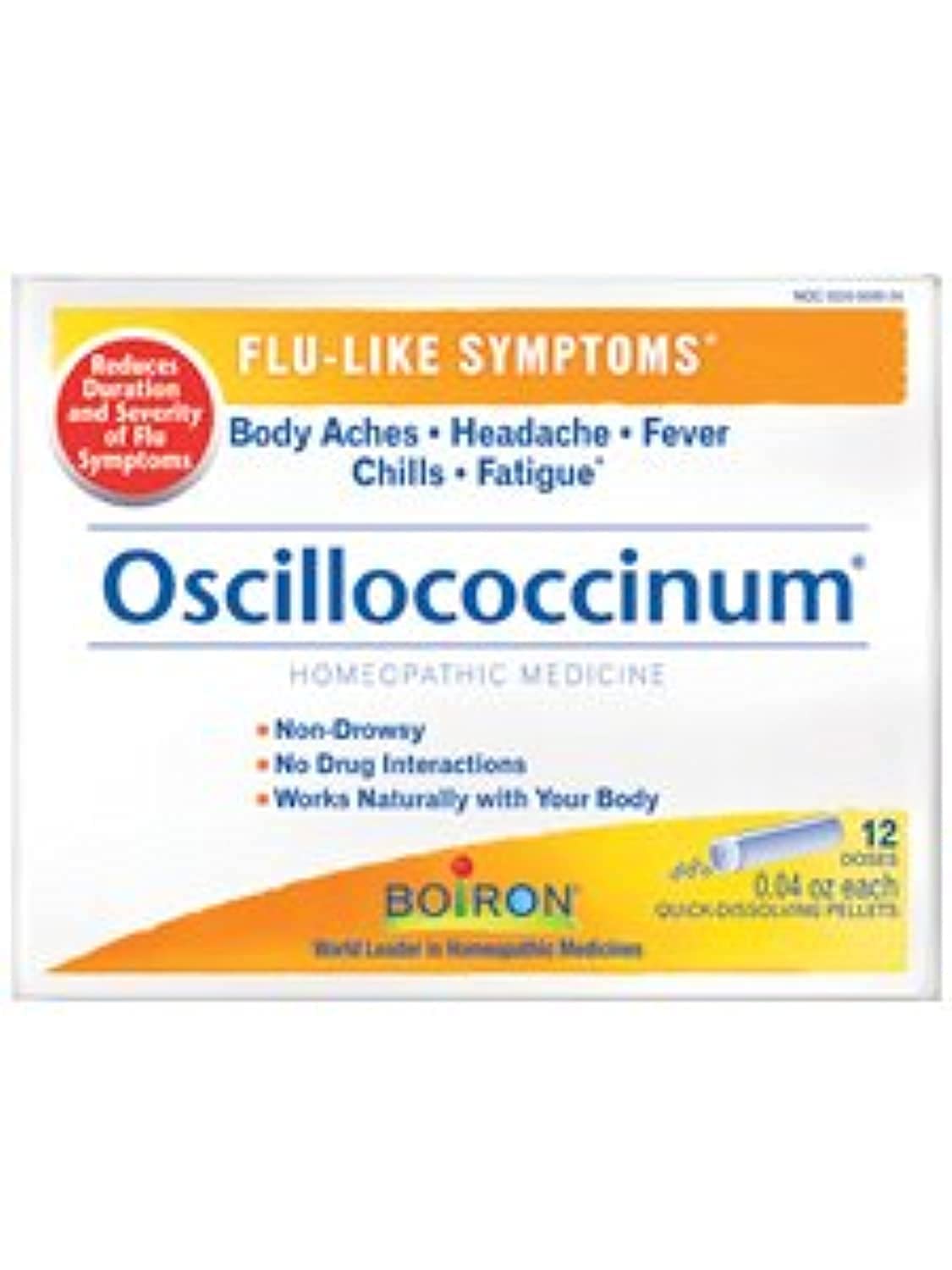 Boiron Oscilloccinum , 12 DOSE, 0.04 oz each – Homeopathic Flu Medicine