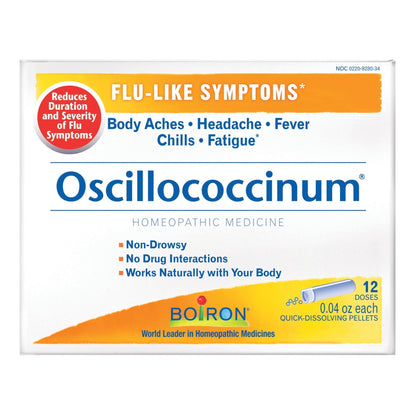 Boiron Oscilloccinum , 12 DOSE, 0.04 oz each – Homeopathic Flu Medicine