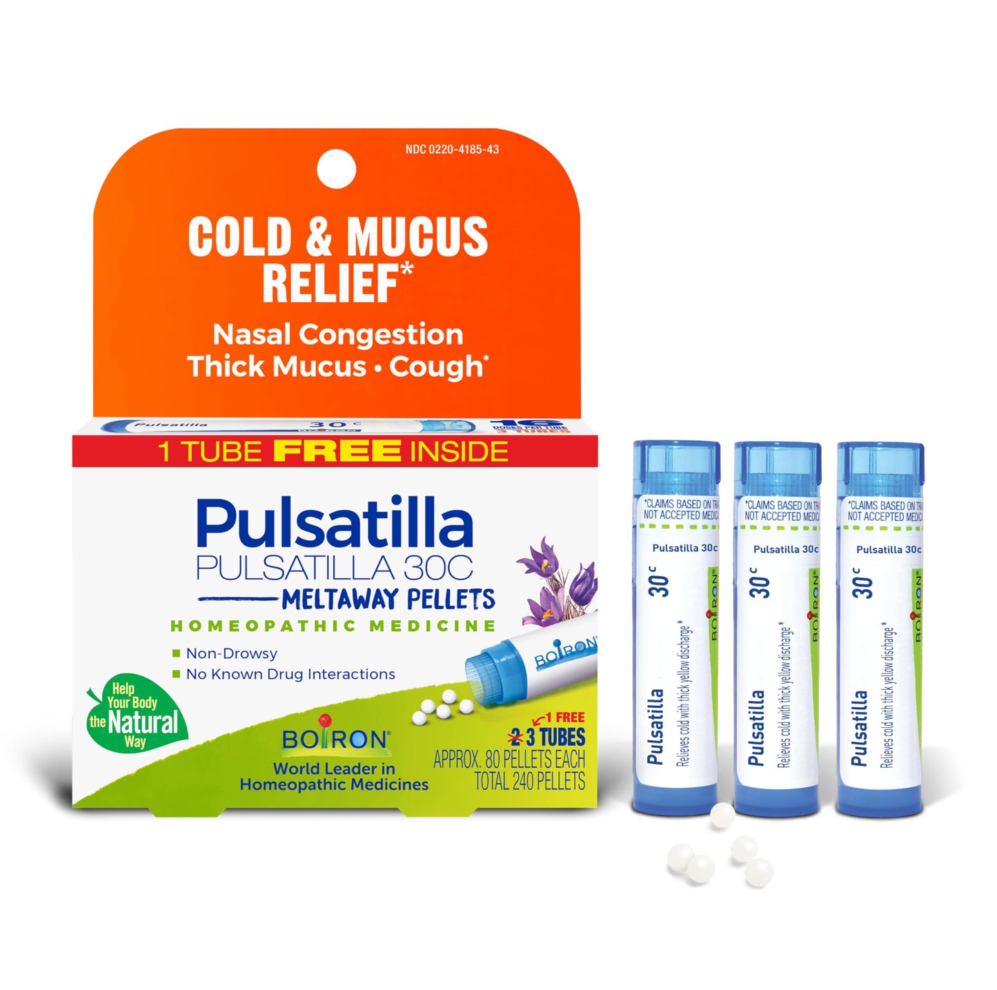 Boiron Pulsatilla 30C Cold & Congestion Relief Pellets - 240 Pellets