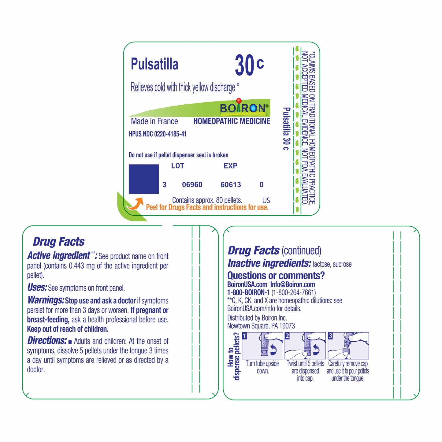 Boiron Pulsatilla 30C Homeopathic Cold Relief – 80 Pellets