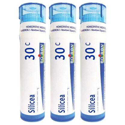 Boiron Silicea 30C – Homeopathic Medicine for Fatigue & Irritability (Pack of 3, 240 Pellets)
